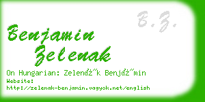 benjamin zelenak business card